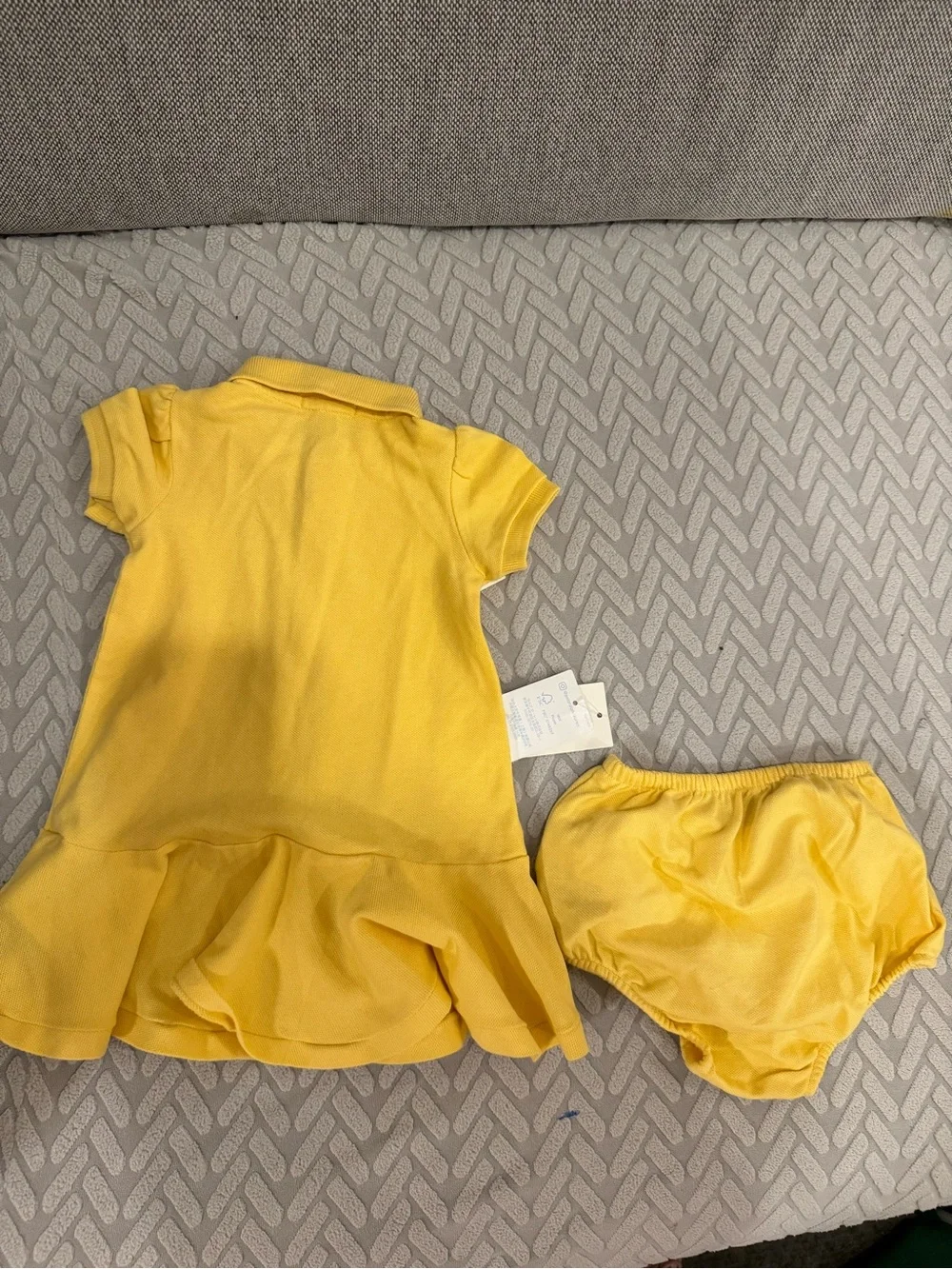 Ralph Lauren Yellow Polo Dress and Matching Bloomers Set size 6 months NWT